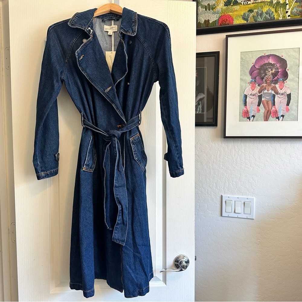 NWT Universal Thread Denim Trench Coat. Size: XS. Excellent condition 💙 - Picture 9 of 15